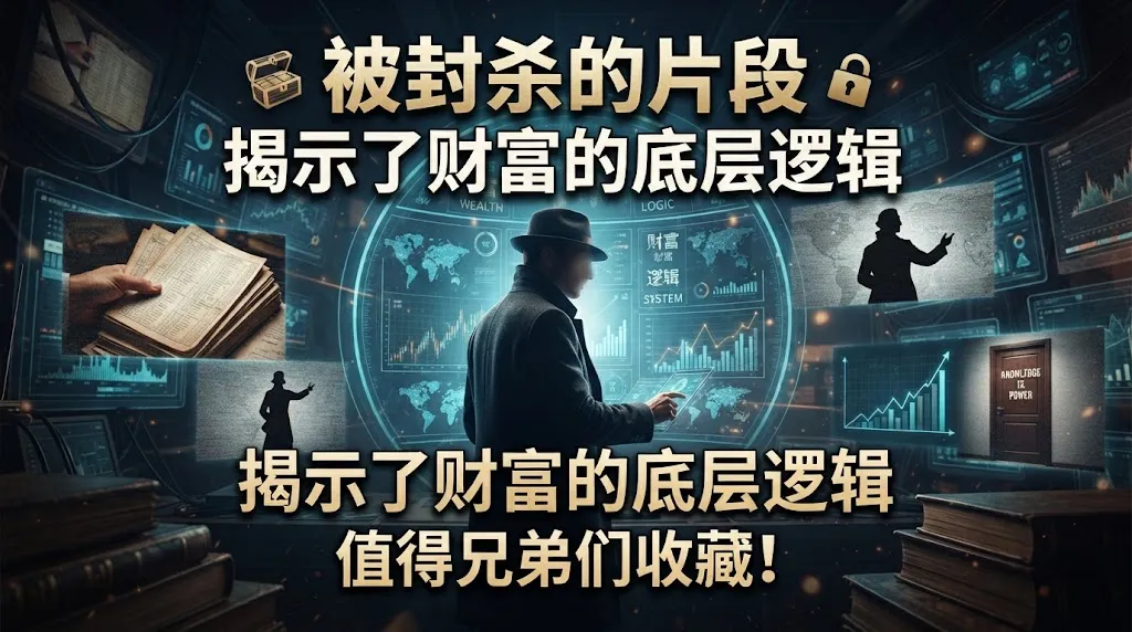 被封杀的片段揭示了财富的底层逻辑，值得兄弟们收藏！